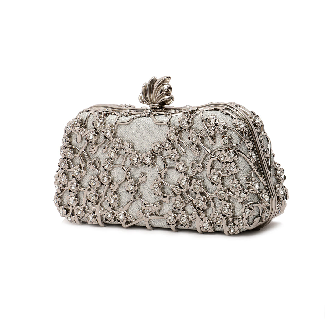 Silver Fancy Clutch CLLC20043