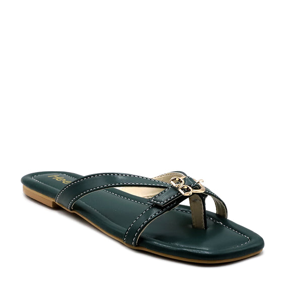 Green Casual Chappal L00500025