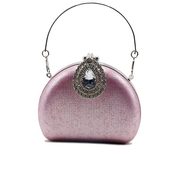 Pink fancy clutch for women elegant wedding and party handbag 
