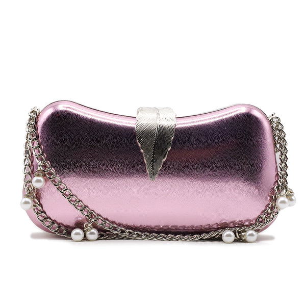 Pink fancy clutch for women stylish party handbag