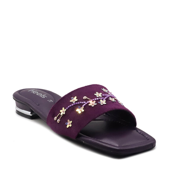 Plum casual slippers for women soft and stylish daily wear shoes