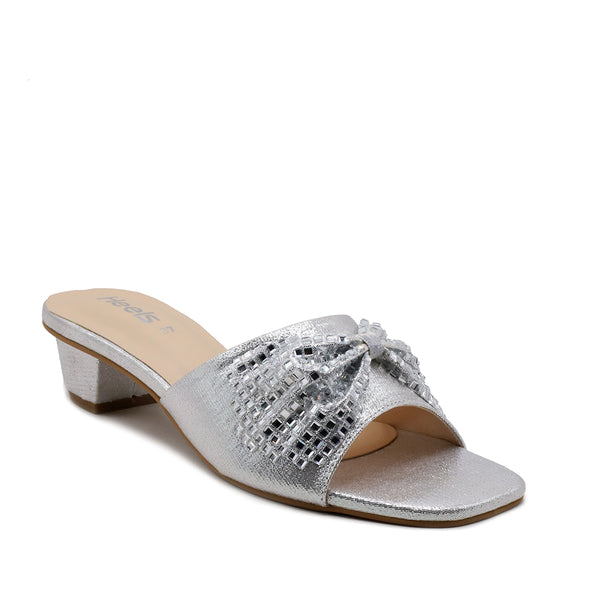 Elegant silver slippers for weddings & parties
