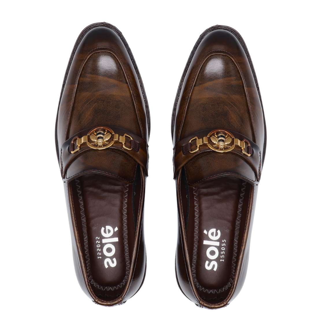 Dark Brown Formal Slip On 155055 – Heels Shoes