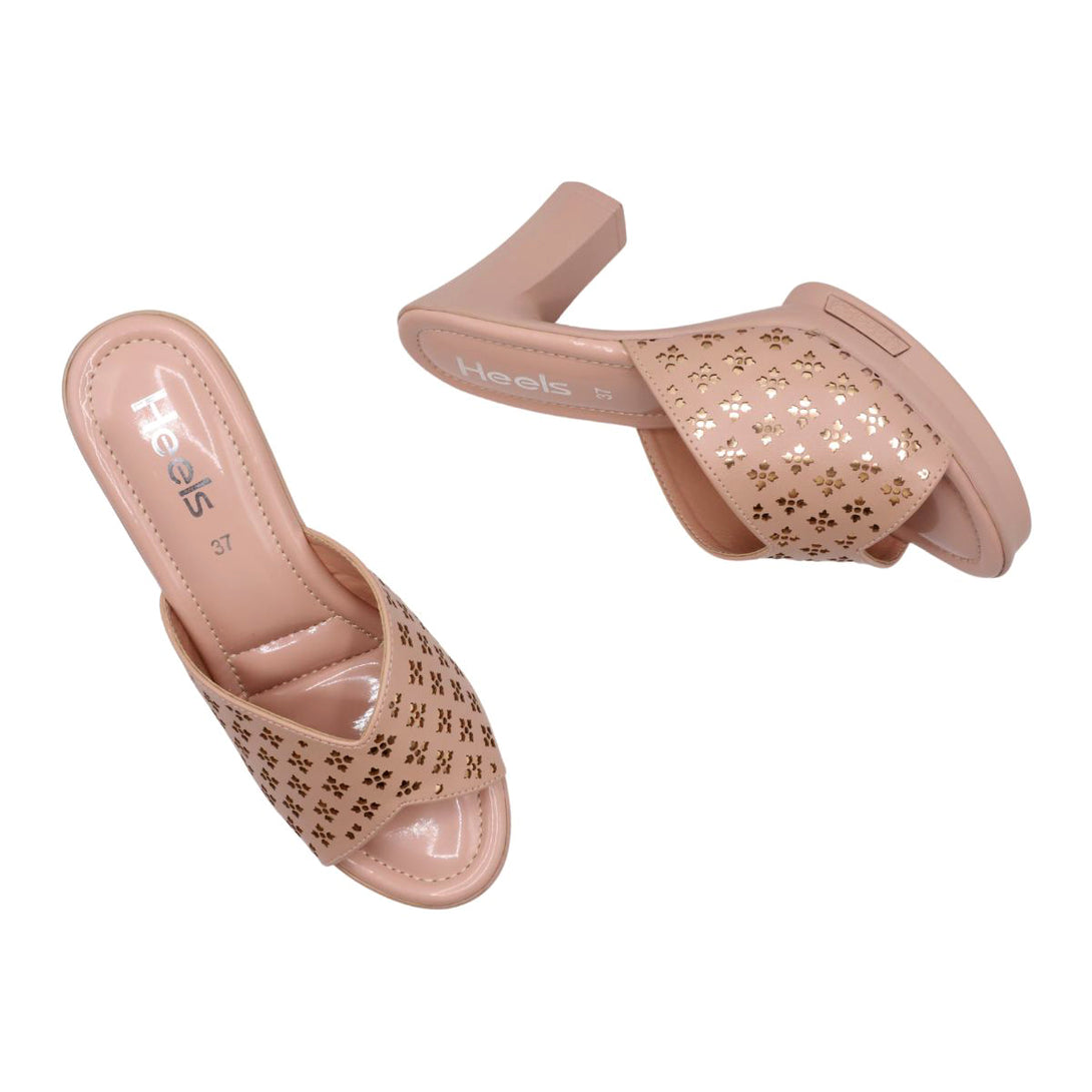 Light pink formal slippers for women - comfortable design