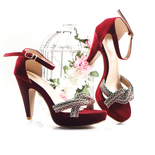 Maroon Bridal Sandal L00660037