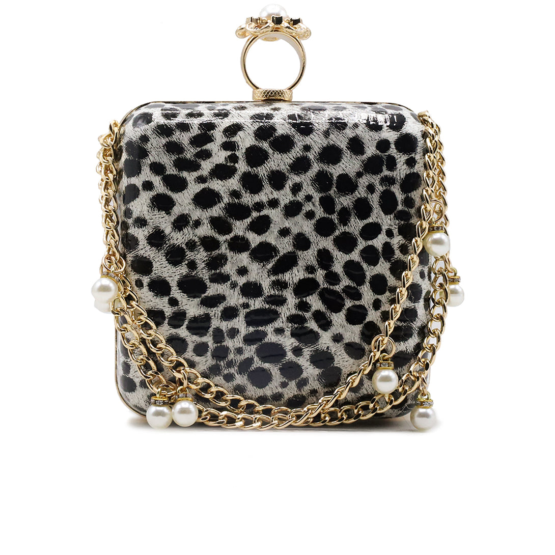 White fancy clutch for women elegant handbag for wedding and party wear