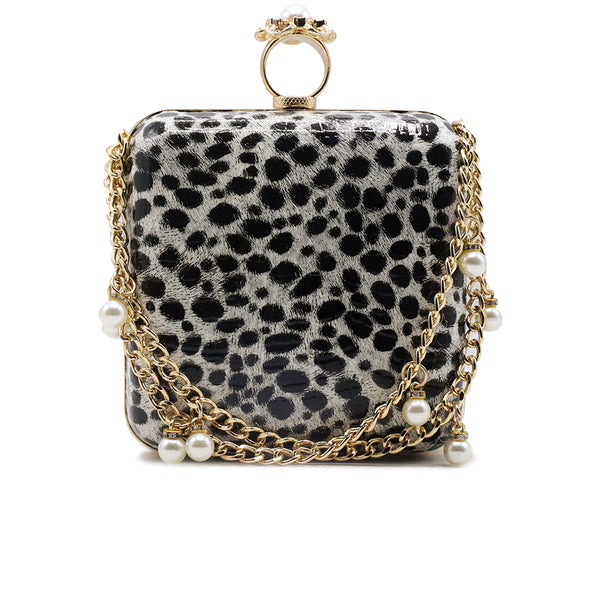 White fancy clutch for women elegant handbag for wedding and party wear