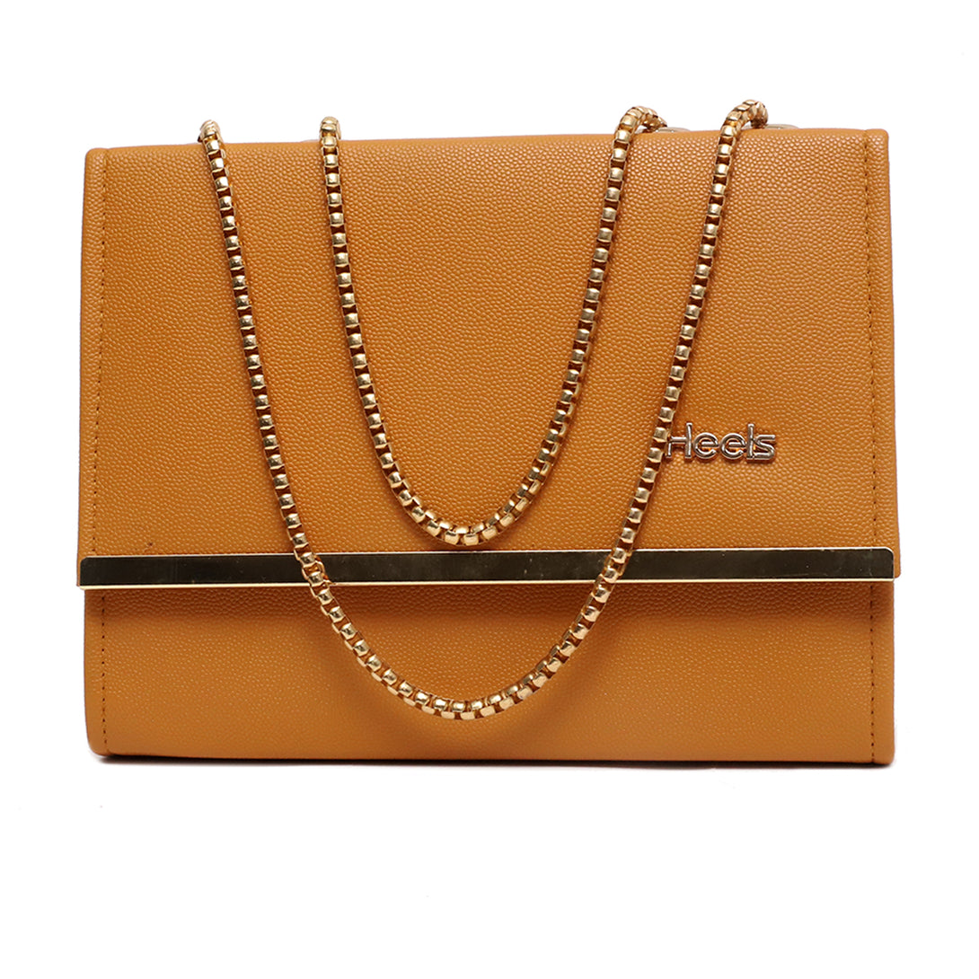 Yellow casual clutch for ladies in Pakistan, stylish clutch bag for parties & events