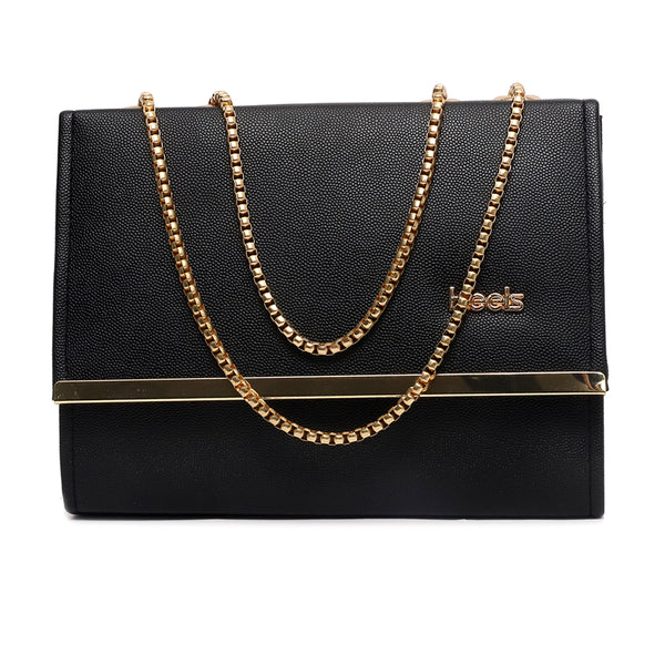Trendy black casual clutch bag for women